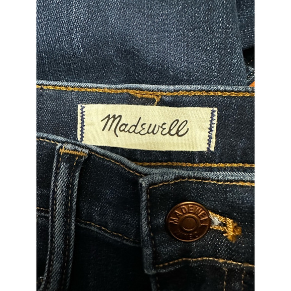 Madewell Womens 10" High Rise Skinny Jeans Blue Stretch Whiskered Denim 23 New - Picture 8 of 10